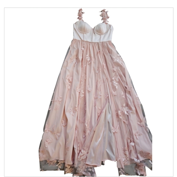 NWT Antonio Melani Woman's Dress Bustier Top Satin Tulle 3D Maxi Sz 8 - Picture 6 of 10